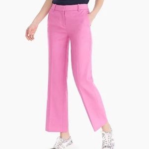 NEW J. CREW Peyton Linen Blend Cropped Fit Wide Leg Pants Vivid Fuschia Career 8